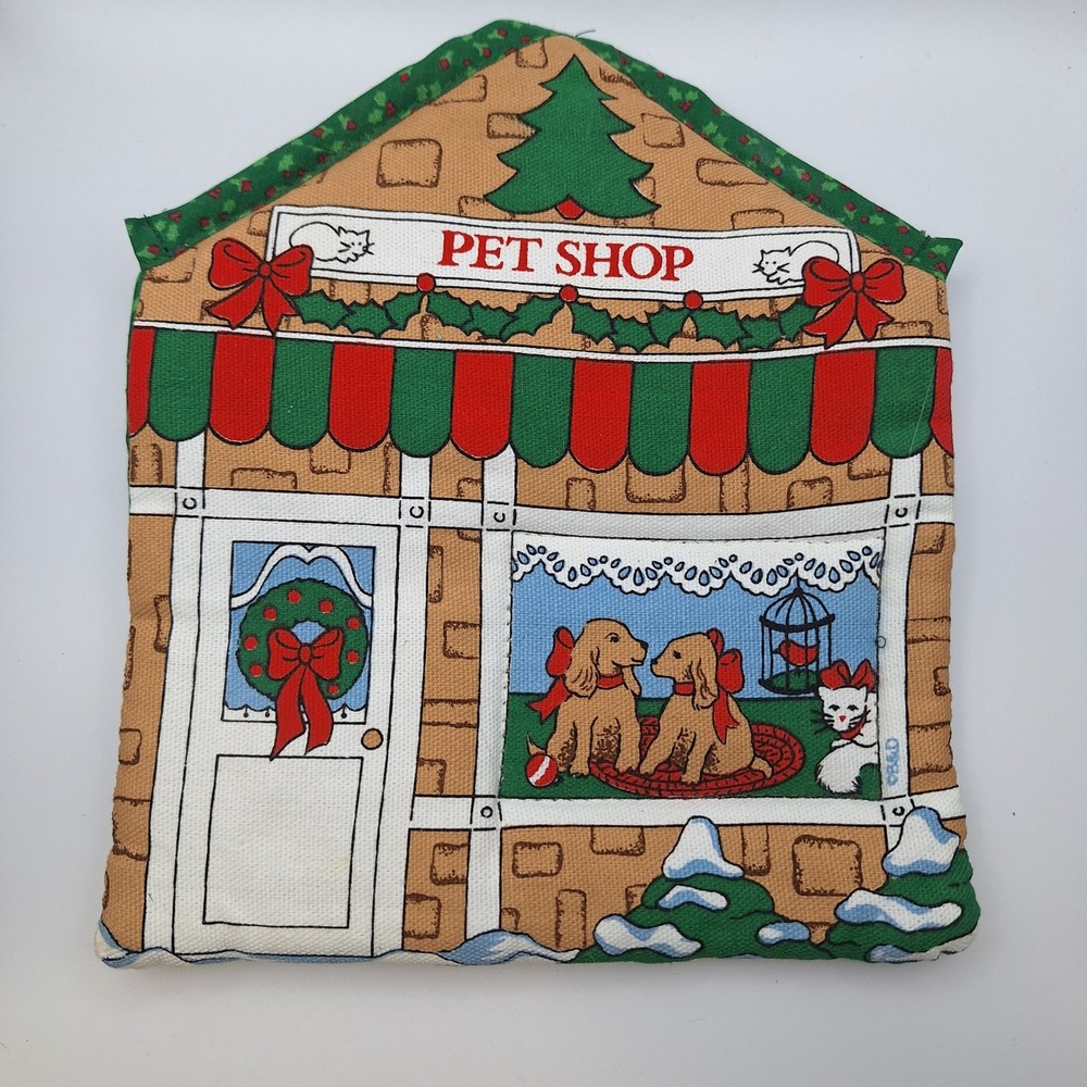 Christmas Pet Shop Potholder Hot Pad Oven Mitt Festive‎ Holiday Kitchen Handmade